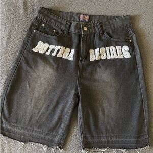 Bottega Veneta Black Denim Jean Shorts